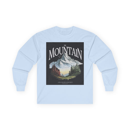 Mountain Landscape Long Sleeve Tee — Vintage Nature Graphic