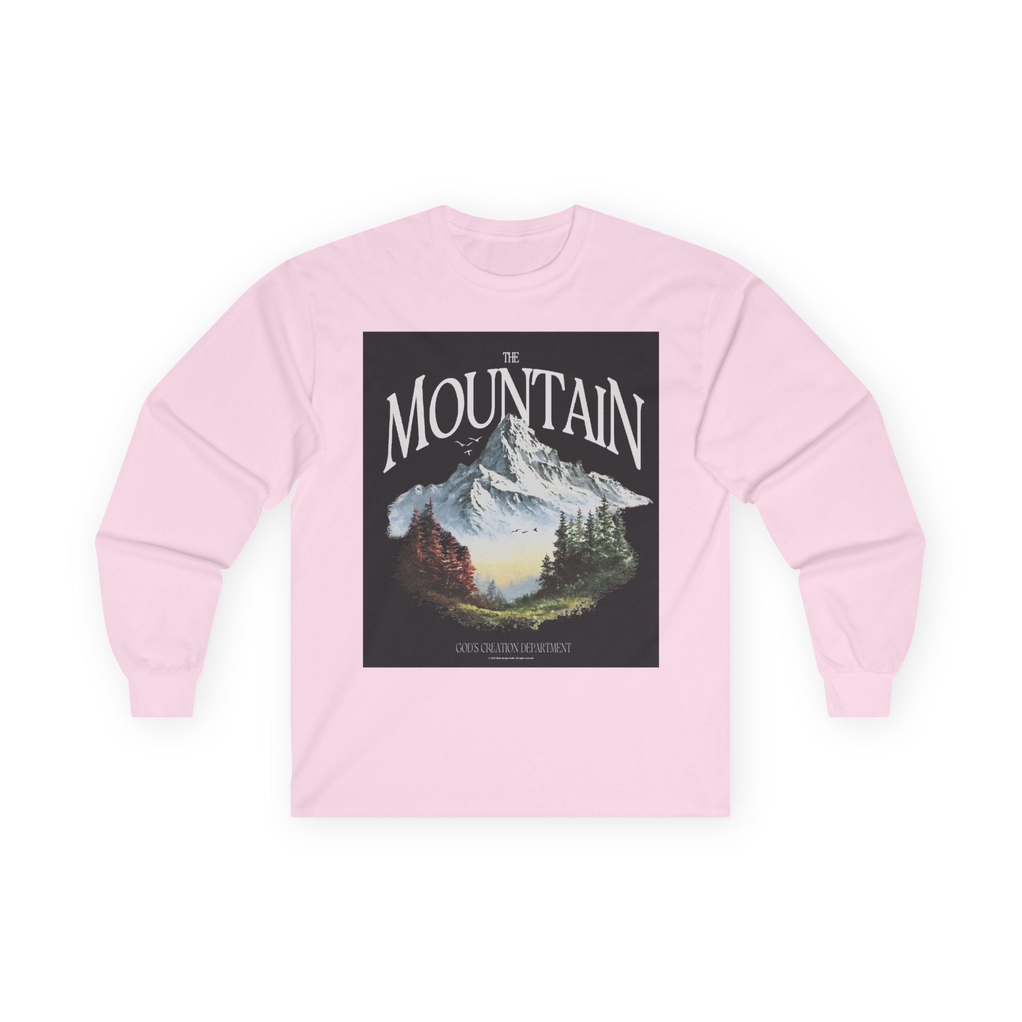 Mountain Landscape Long Sleeve Tee — Vintage Nature Graphic