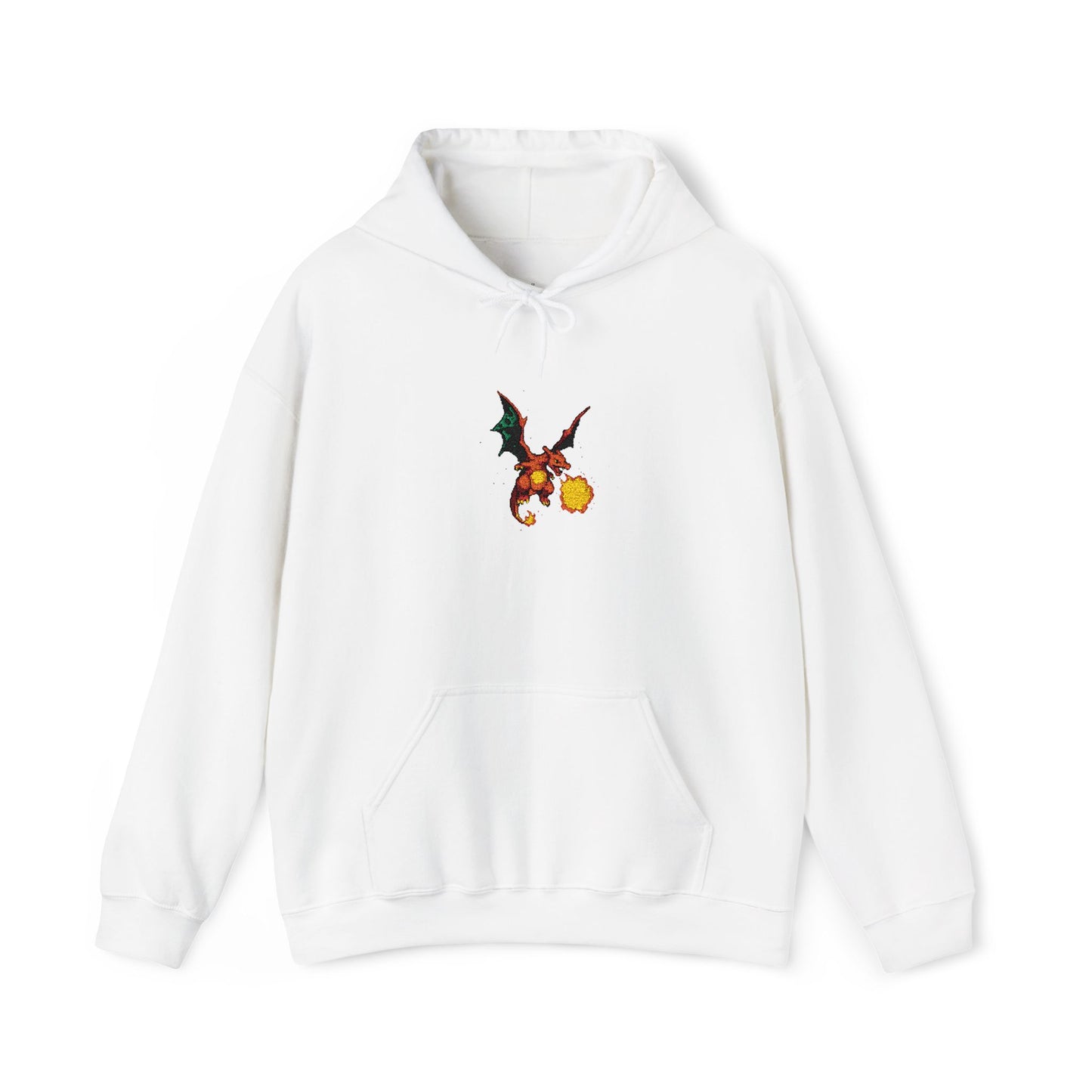Dragon Breath Hoodie — Small Fiery Dragon Graphic Pullover
