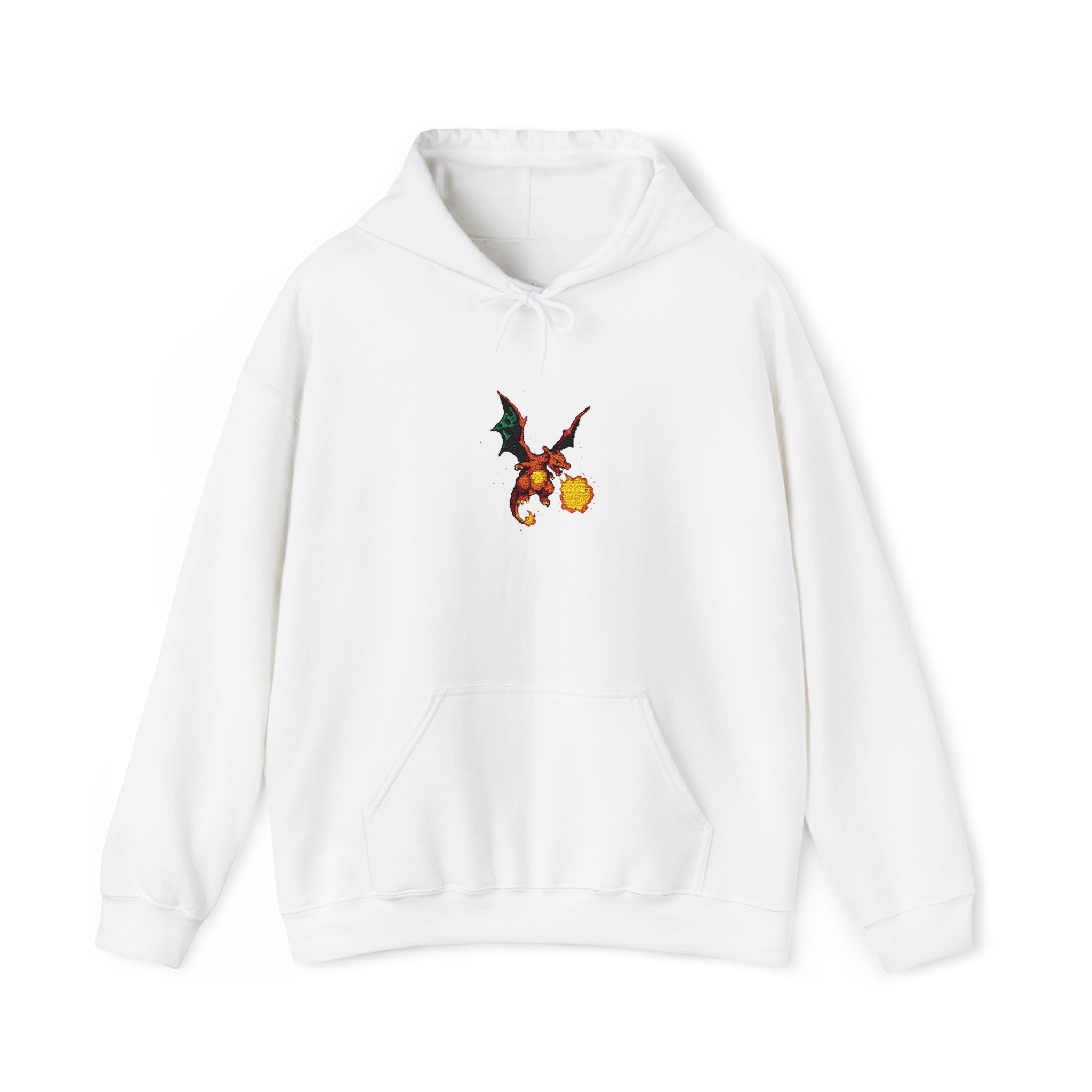 Dragon Breath Hoodie — Small Fiery Dragon Graphic Pullover