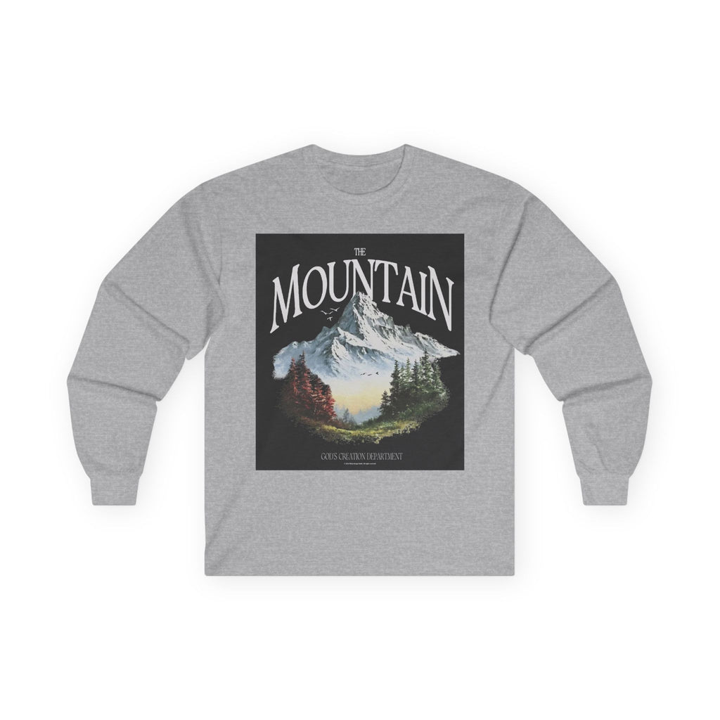 Mountain Landscape Long Sleeve Tee — Vintage Nature Graphic