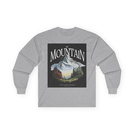 Mountain Landscape Long Sleeve Tee — Vintage Nature Graphic