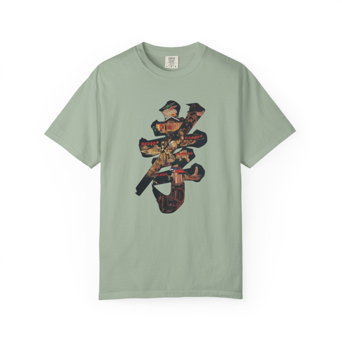 Kanji 'Honor' Graphic T-Shirt — Vintage Samurai Collage Design