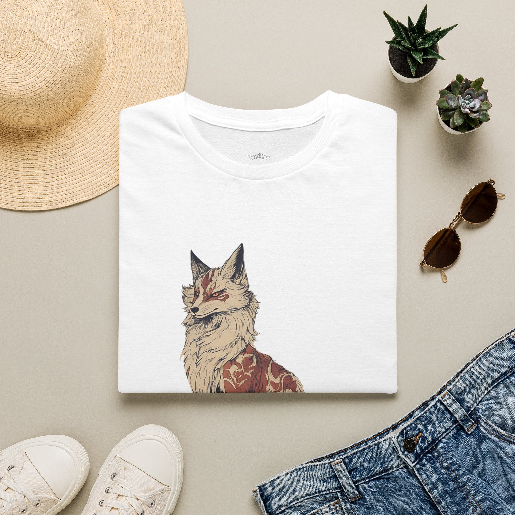 Fox Illustration T-Shirt — Vintage Floral Fox Graphic Tee
