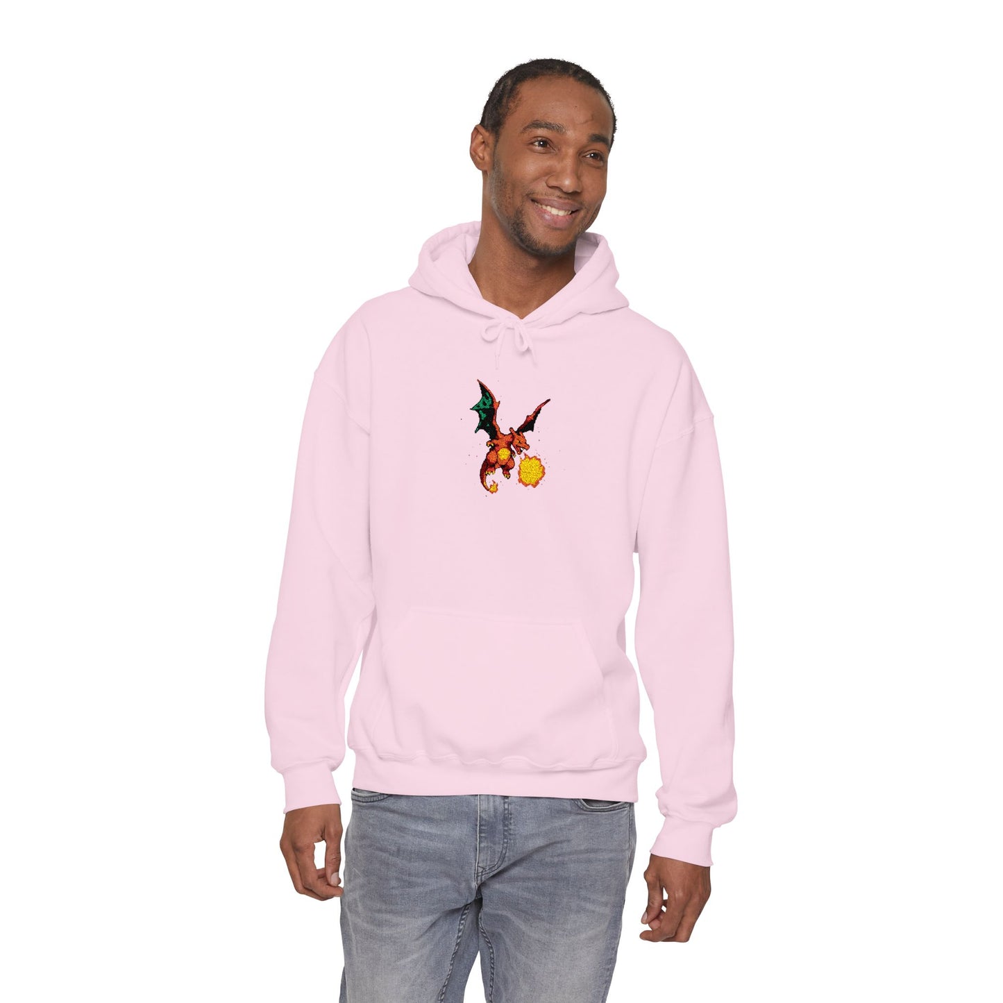 Dragon Breath Hoodie — Small Fiery Dragon Graphic Pullover