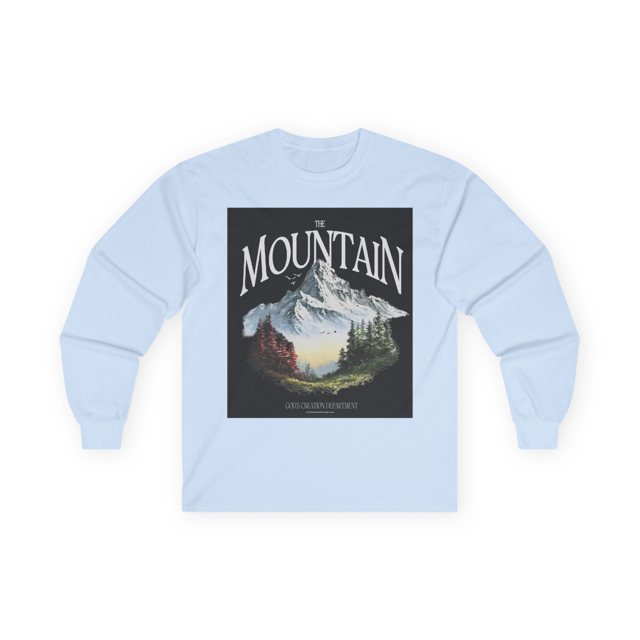 Mountain Landscape Long Sleeve Tee — Vintage Nature Graphic