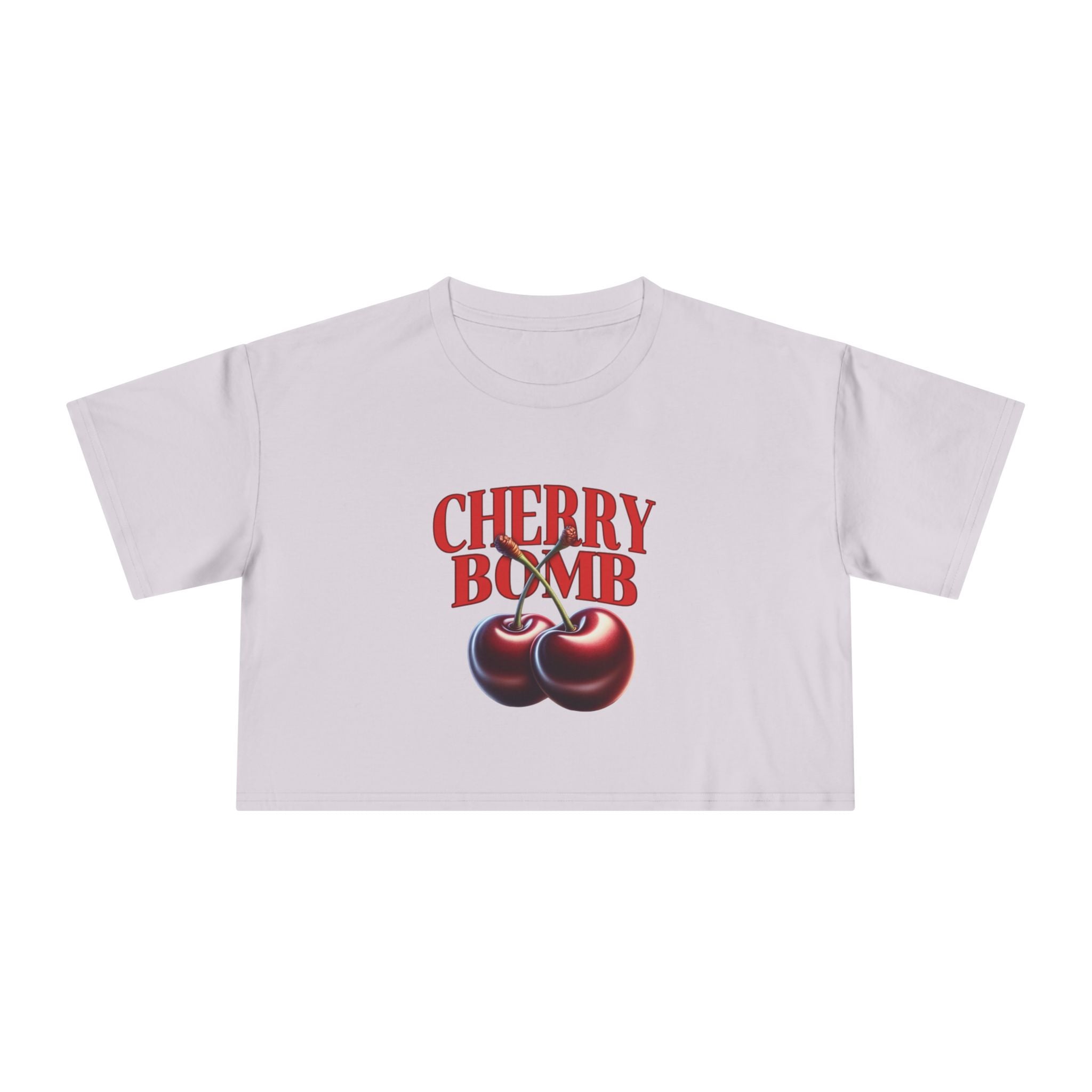 Cherry Bomb Crop Tee – Retro Cherry Graphic Women's Crop Top