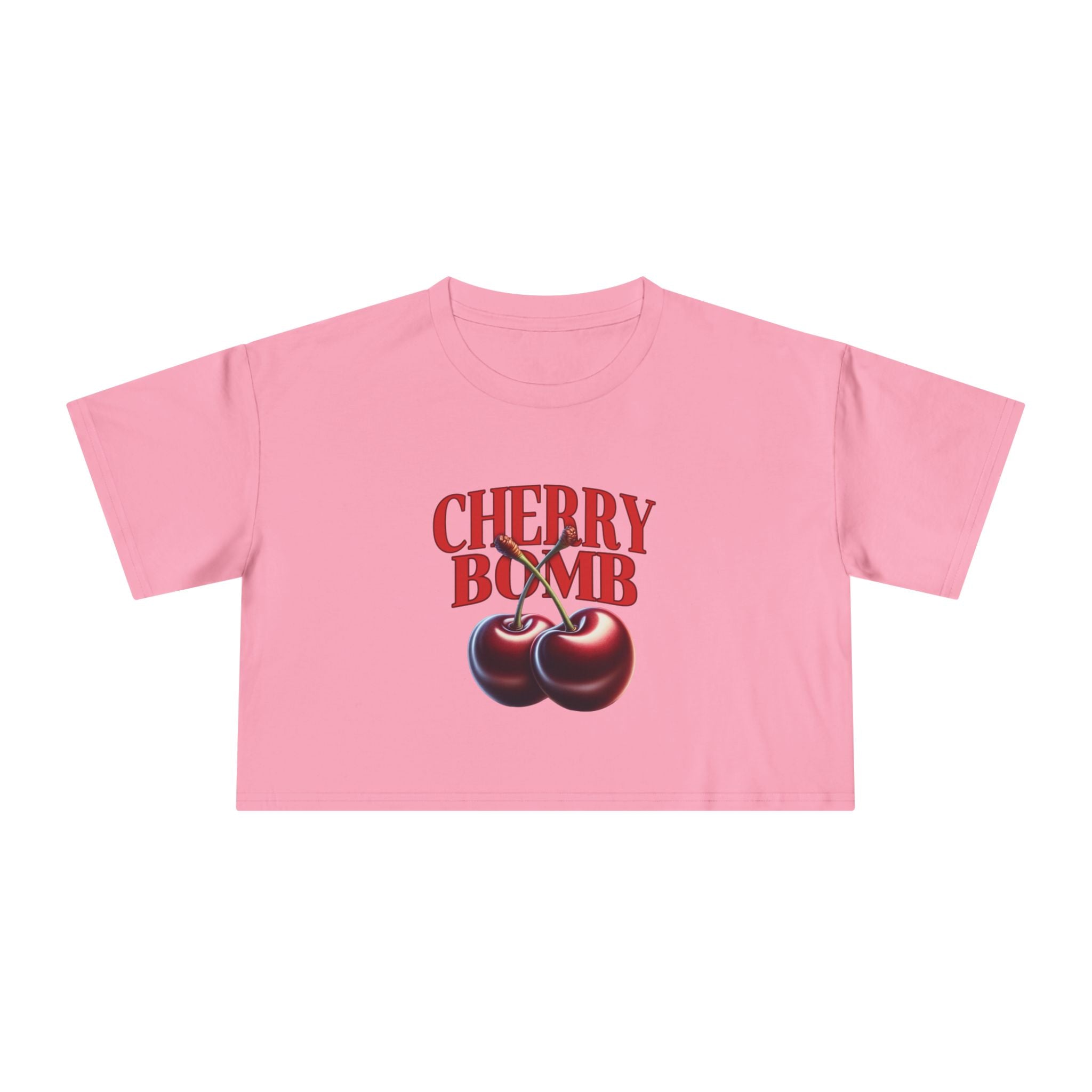 Cherry Bomb Crop Tee – Retro Cherry Graphic Women's Crop Top