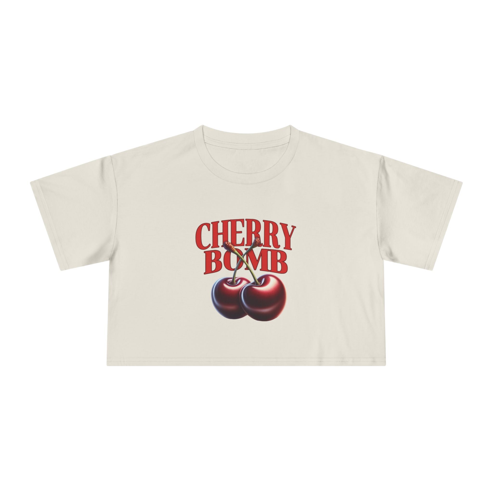 Cherry Bomb Crop Tee – Retro Cherry Graphic Women's Crop Top