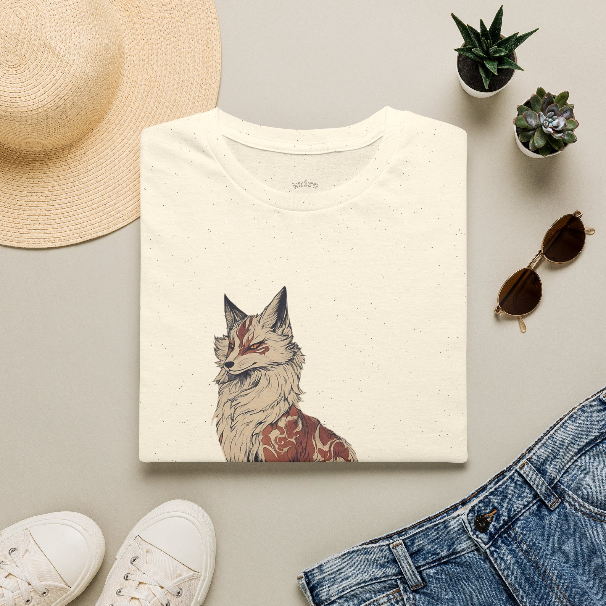 Fox Illustration T-Shirt — Vintage Floral Fox Graphic Tee