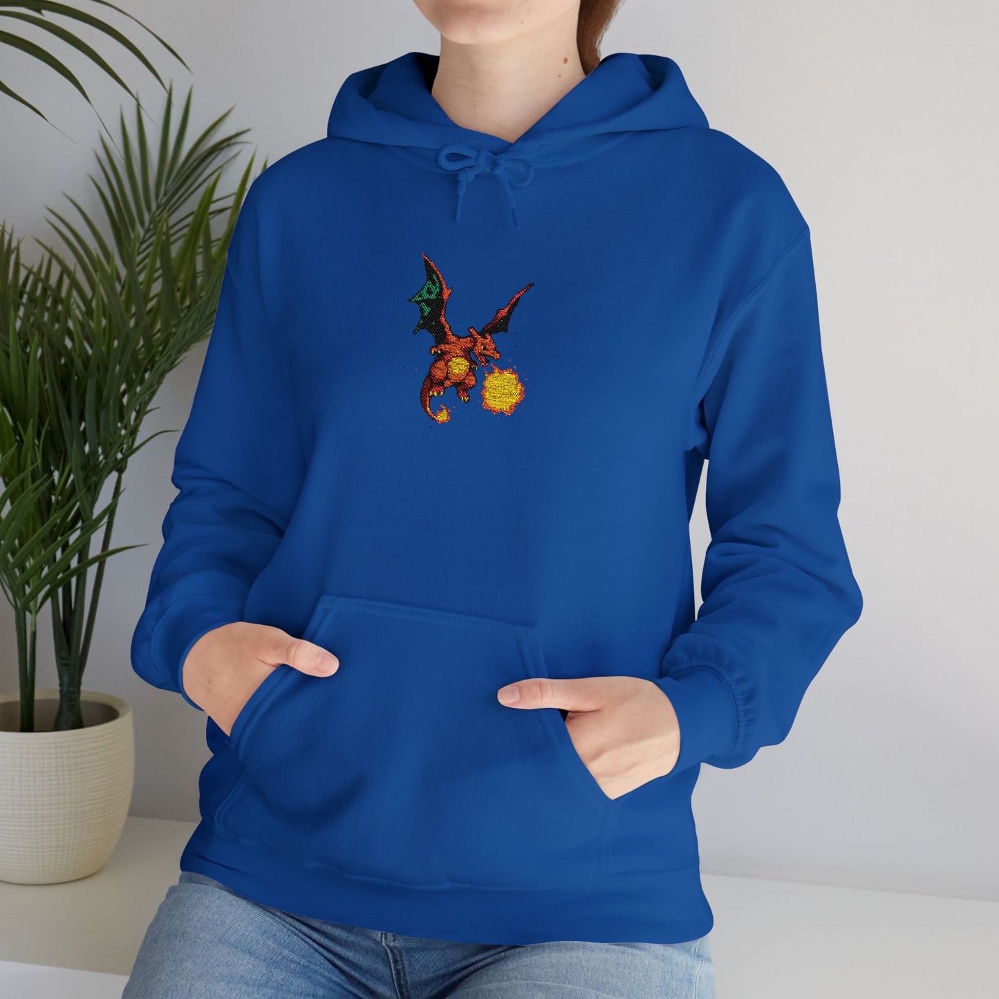 Dragon Breath Hoodie — Small Fiery Dragon Graphic Pullover