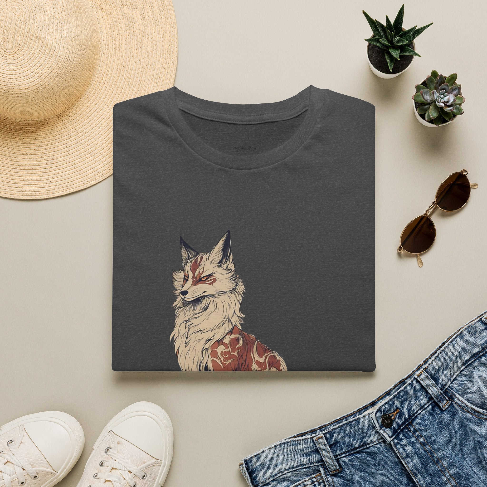 Fox Illustration T-Shirt — Vintage Floral Fox Graphic Tee