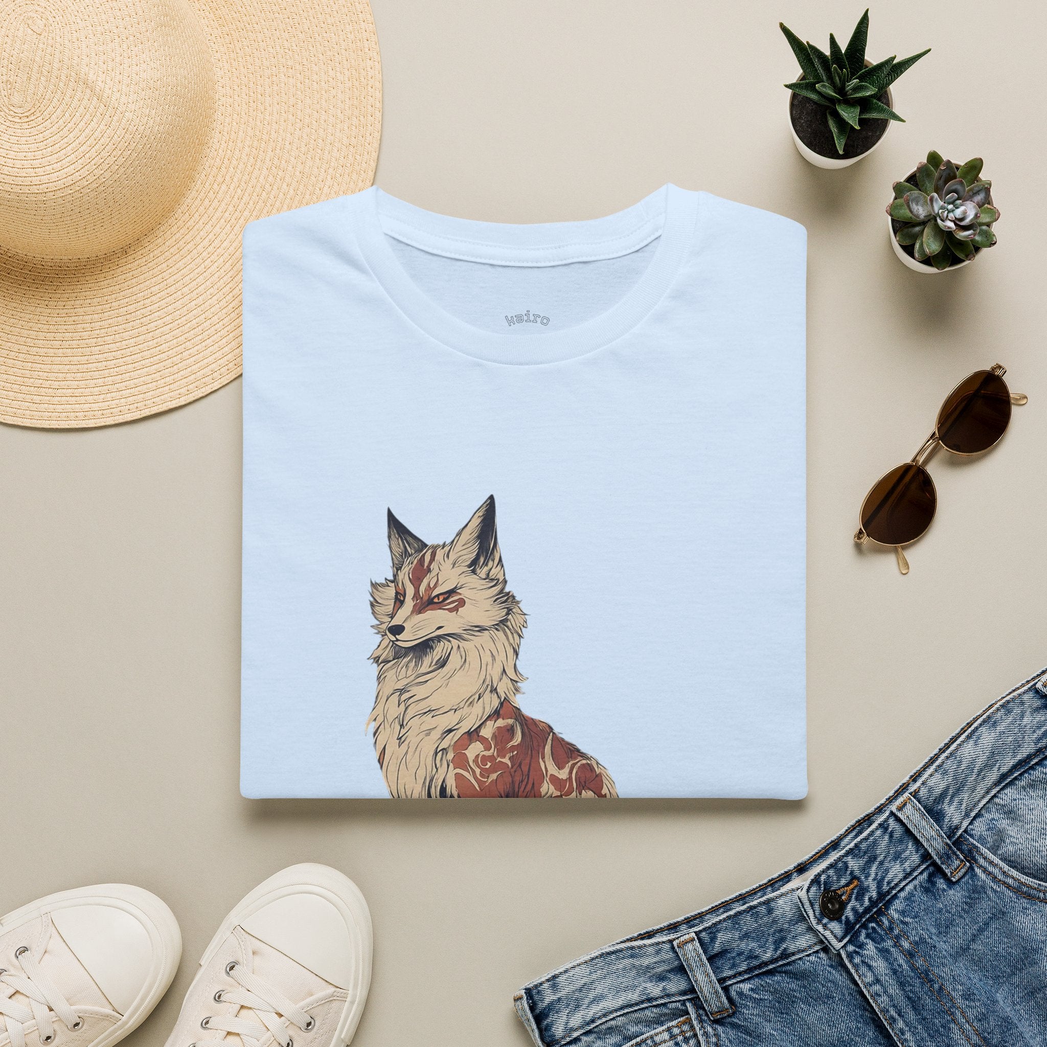 Fox Illustration T-Shirt — Vintage Floral Fox Graphic Tee